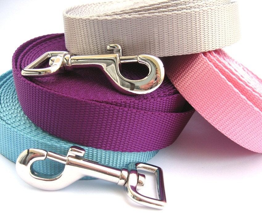 5ft Dog Leash- Choose Your Color- Solid Color Webbing