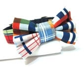 Nautical Plaid Dog Bow Tie Collar  - Tommy Boy