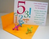 Kids Birthday Party Invitations Mod Numbers
