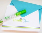 Thank You Notes Blue & Green Flower Il_170x135