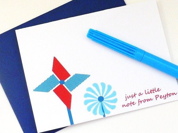 Pinwheel Personalized Note Cards