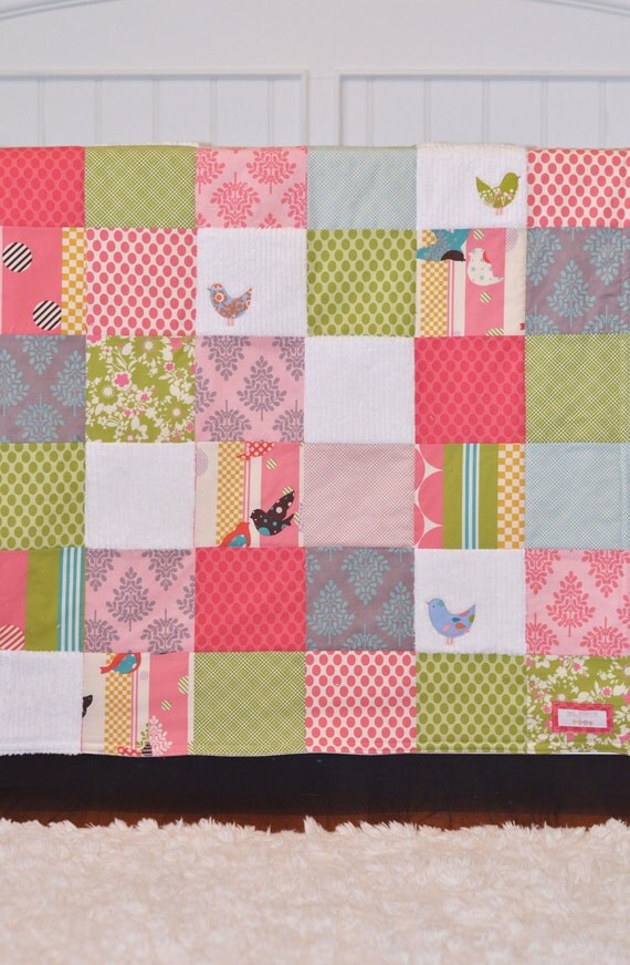 Baby Blanket Large Patchwork Girl's Baby Blanket / by BabyInspired