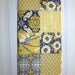 Baby Blanket  Aviary Yellow, Gray, Black and White Patchwork Baby Blanket / Quilt - Cotton Desinger Fabric, Chenille and Flannel