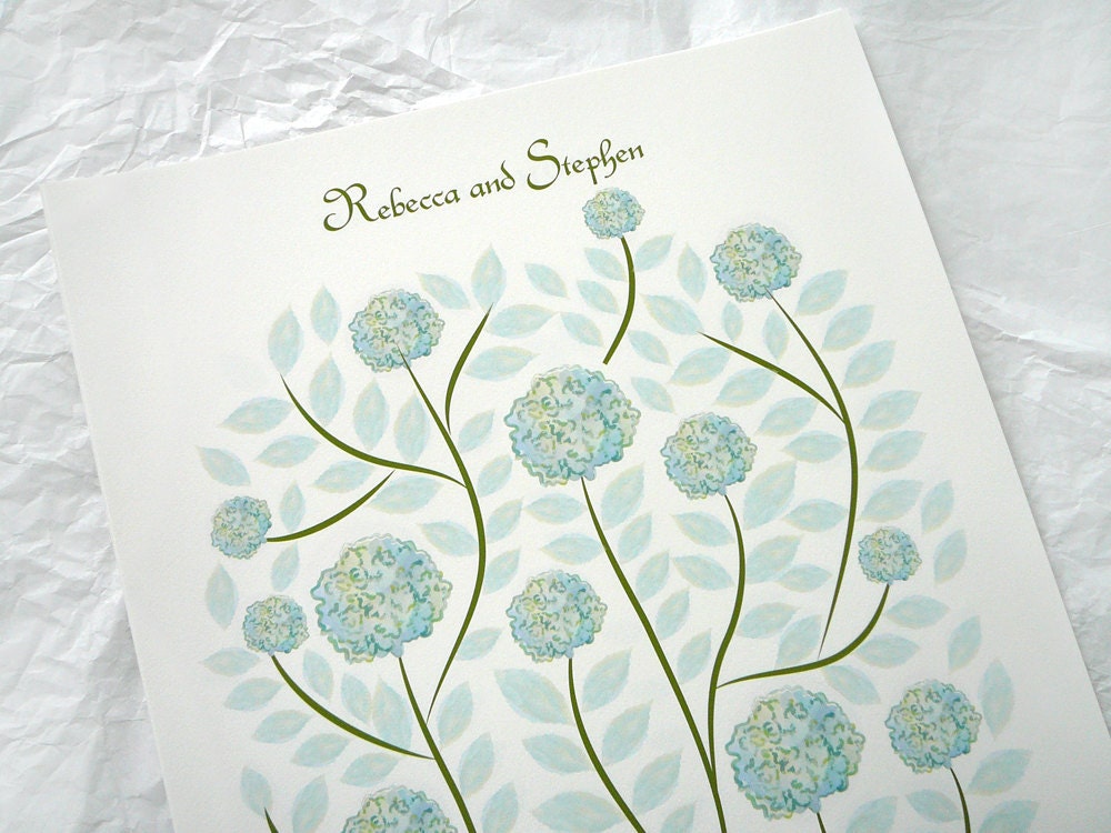 Wedding Guest book alternative - Hydrangea
