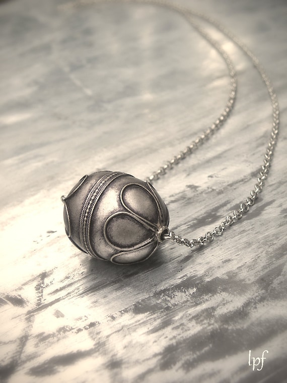 SALE Desert Dream, Necklace, antiqued silver handmade artisan turkoman bead, ethnic tribal rustic minimalistic