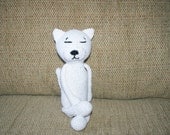 Sold - Crochet Amigurumi Cat White Tabby