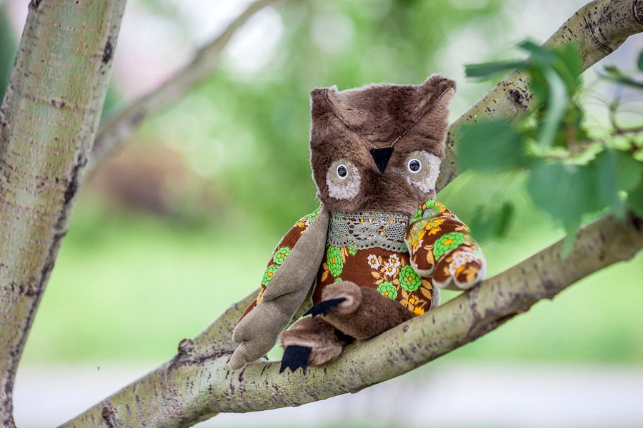 Tadeush owl , soft  art toy by  Wassupbrothers.