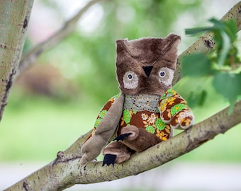 Tadeush owl , soft  art toy by  Wassupbrothers.