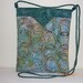 Teal Print Batik Quilted Fabric Snap Bag/Purse