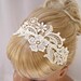 Phalenopsis ivory lace crystal headband