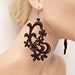 Jonquil black lace dangle earrings