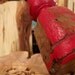 Reserved for Amy FREE SHIPPING Red Antique Bedpost Candle Holder