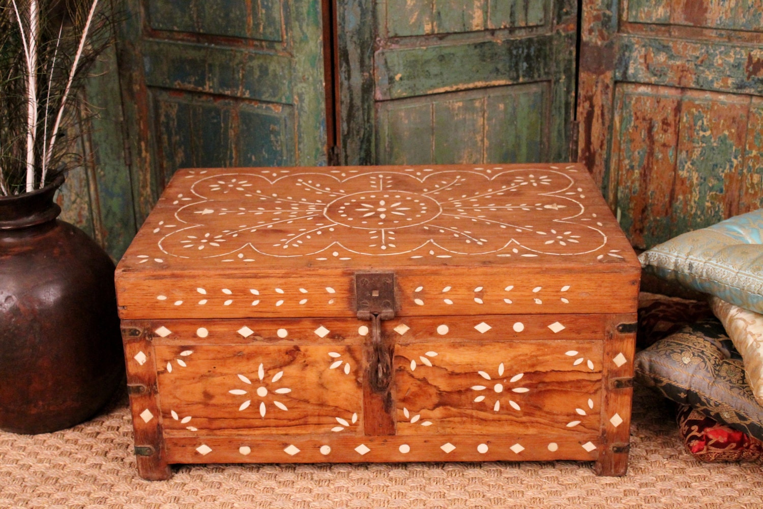 Antique Bone Inlay Chest