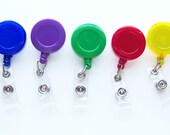 7 COLORFUL and High Quality Retractable Badge Reel ID Holders for Fabric Covered Buttons