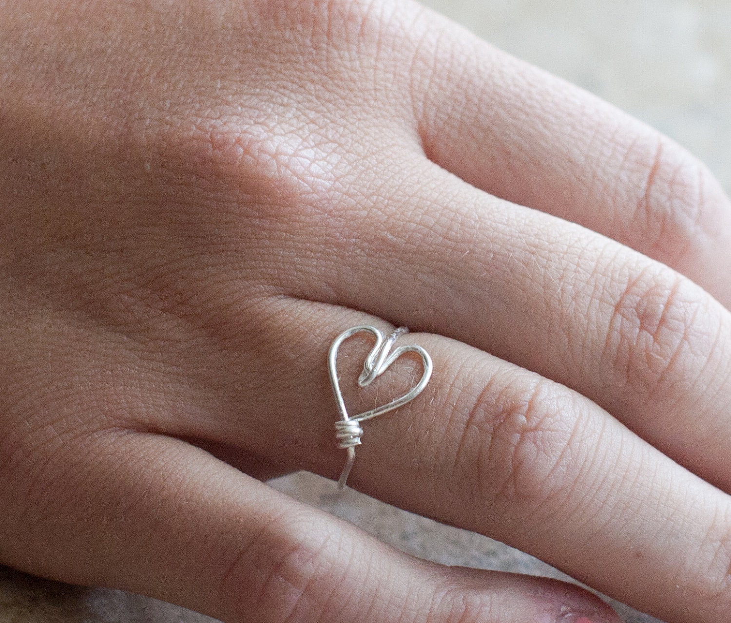 Wire wrapped heart ring
