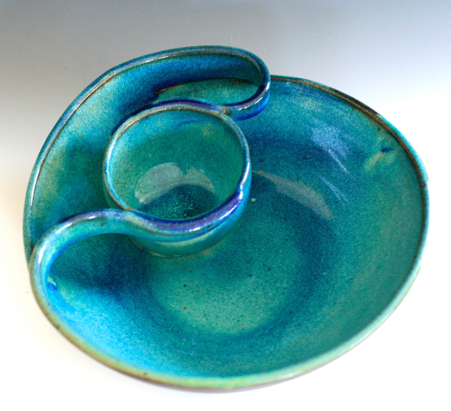 Chip and Dip, handmade ceramic dish, ceramics and pottery
