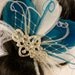 Bridal Feather Fascinator, Bridal Fascinator, Feather Fascinator, Fascinator, Hair Clip, Wedding Veil, Bridal Veil, Ivory and Turquoise