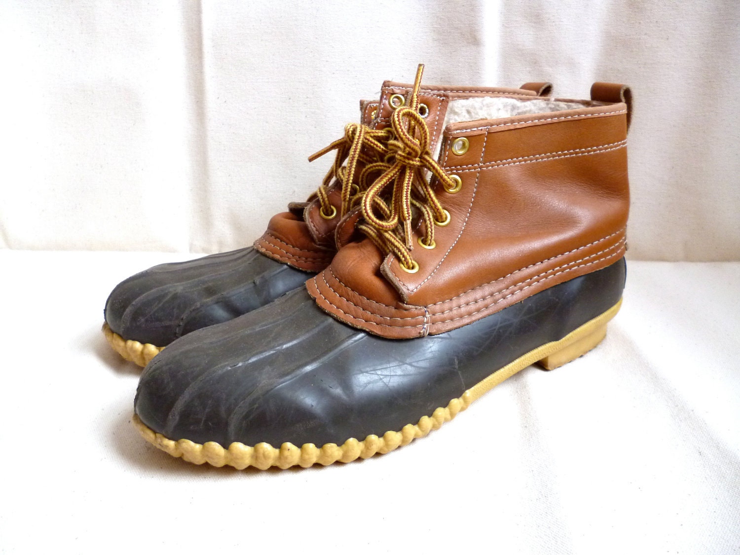Vintage Sporto USA Made Leather / Rubber Duck Boots W10 / M9
