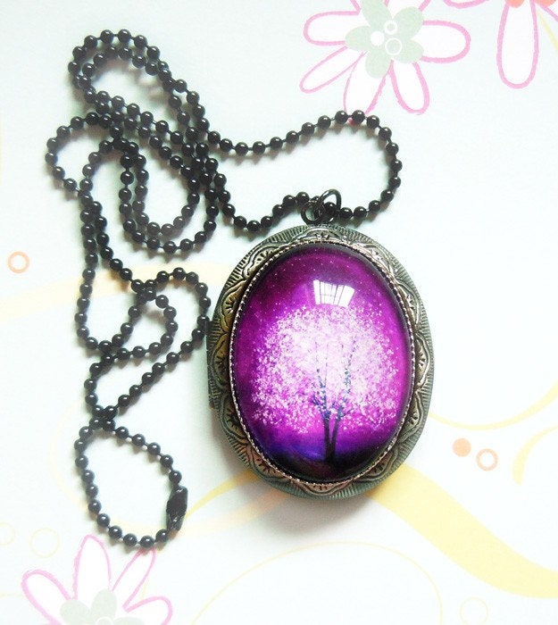 Violet Daze -- Wearable Art Locket