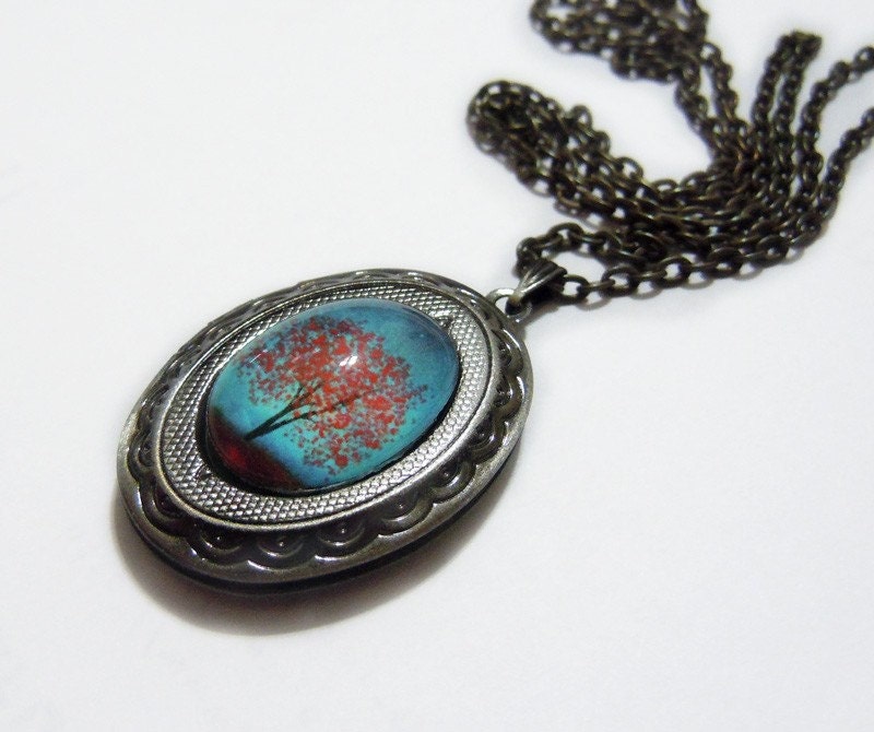 Maple Fall -- Small Wearable Art Locket