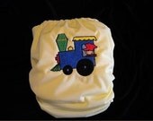 Choo Choo Train embroidered cloth diaper