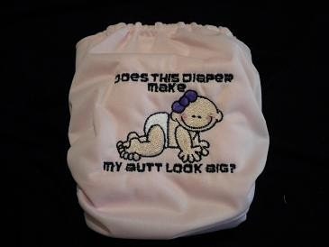 Big Bum embroidered cloth diaper