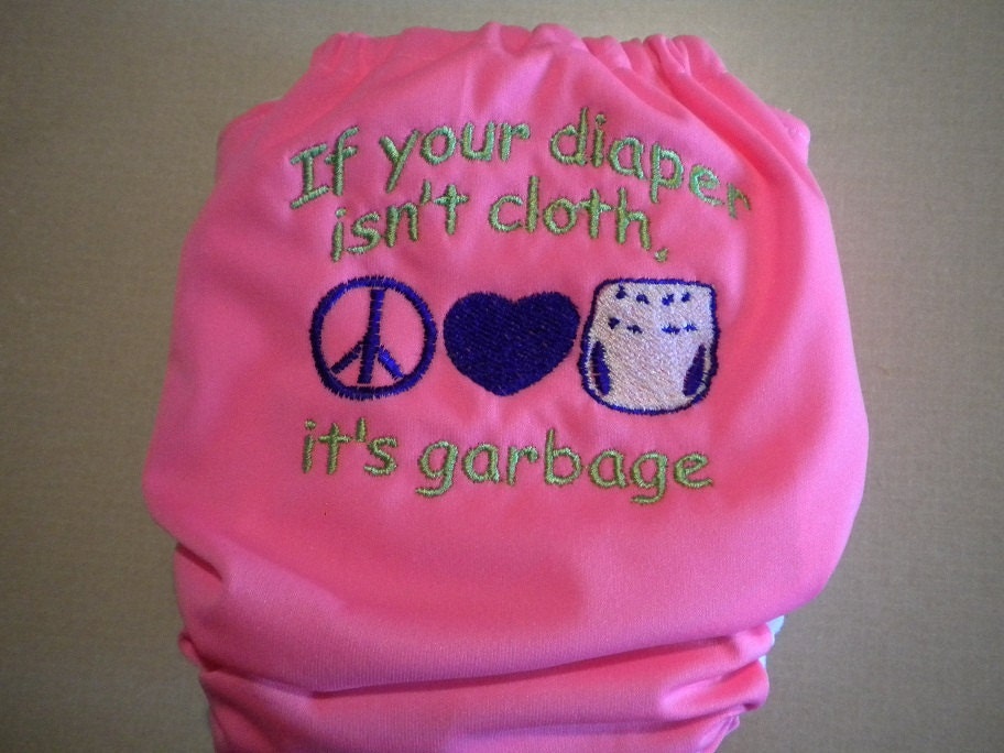 Cloth or Garbage Embroidered Cloth Pocket Diaper