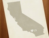 I Love LA 8x10 Art Print - Los Angeles California City State Heart