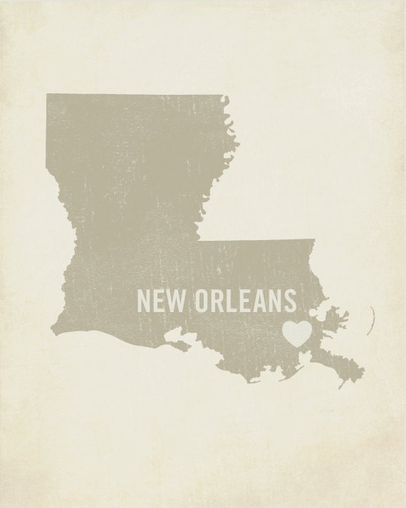 I Love New Orleans Louisana - Wood Block Art Print