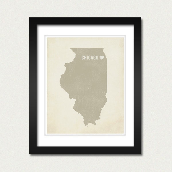 I Love Chicago 8x10 Art Print - Illinois City State Heart