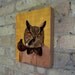 The Owl and His Bird Friend - Wood Block Print