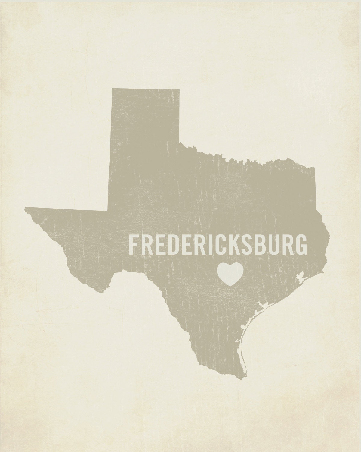 Customized City State Heart - Wood Block Art Print