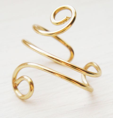 Ear Cuff Gold Ear Wrap Swirl Small