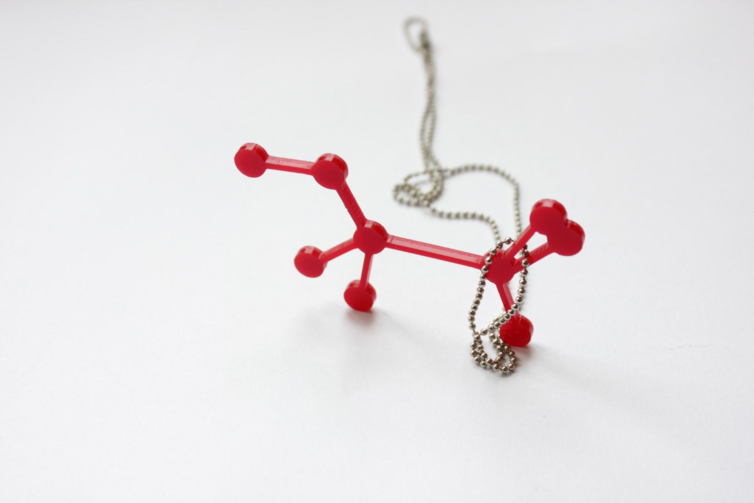 Alcohol Molecular Formula Necklace in Red /// C2H5OH Molecular Formula Necklace in Red /// Plexiglass design//Chemistry Design - CraftFields