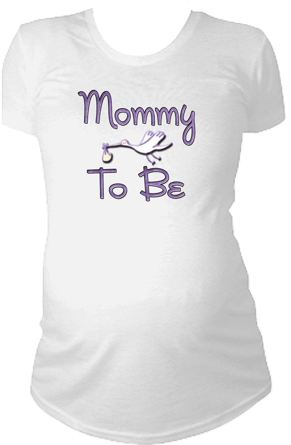 Mommy to be maternity t-shirt stork purple