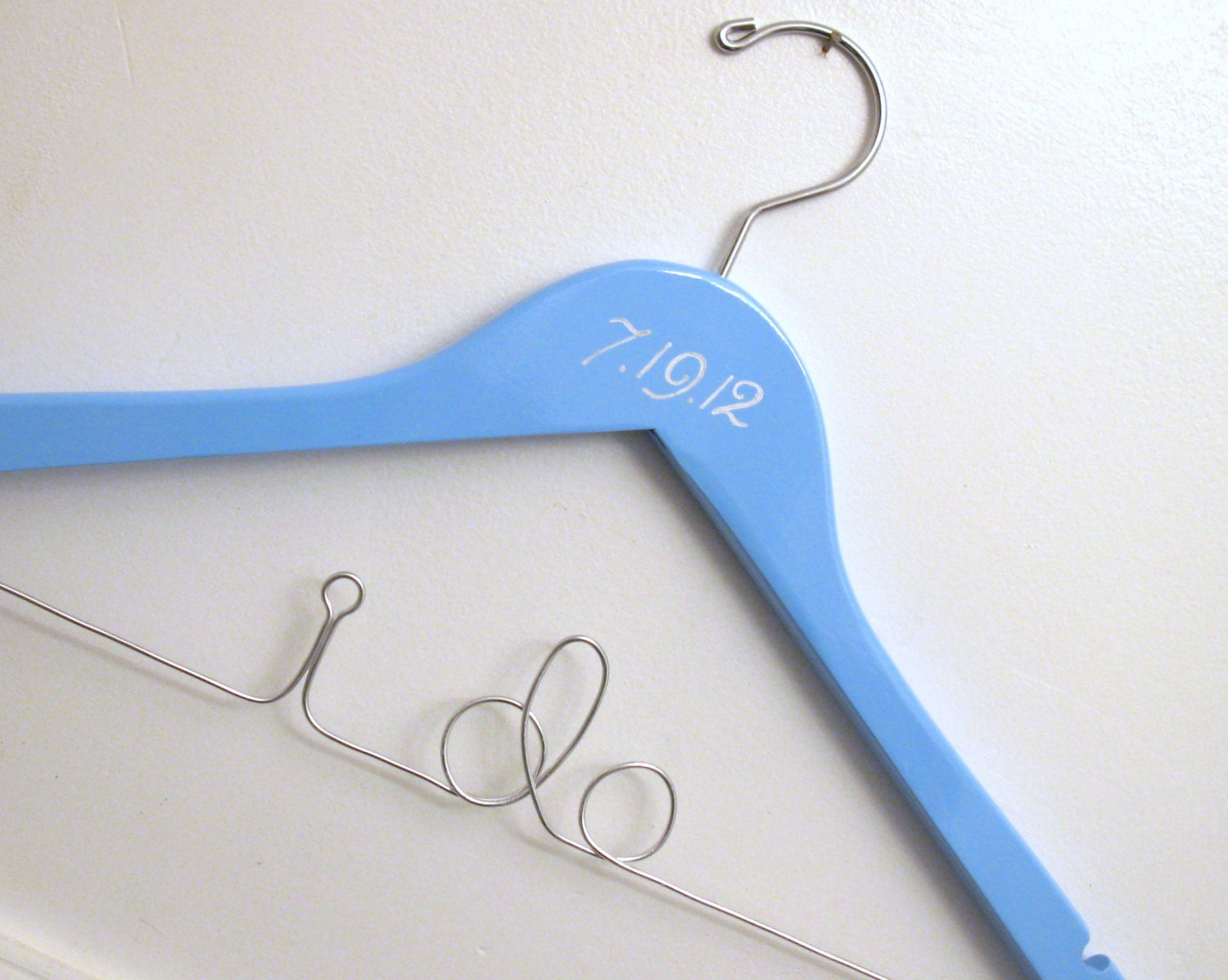 I Do Bridal Hanger with Wedding Date - Something Blue