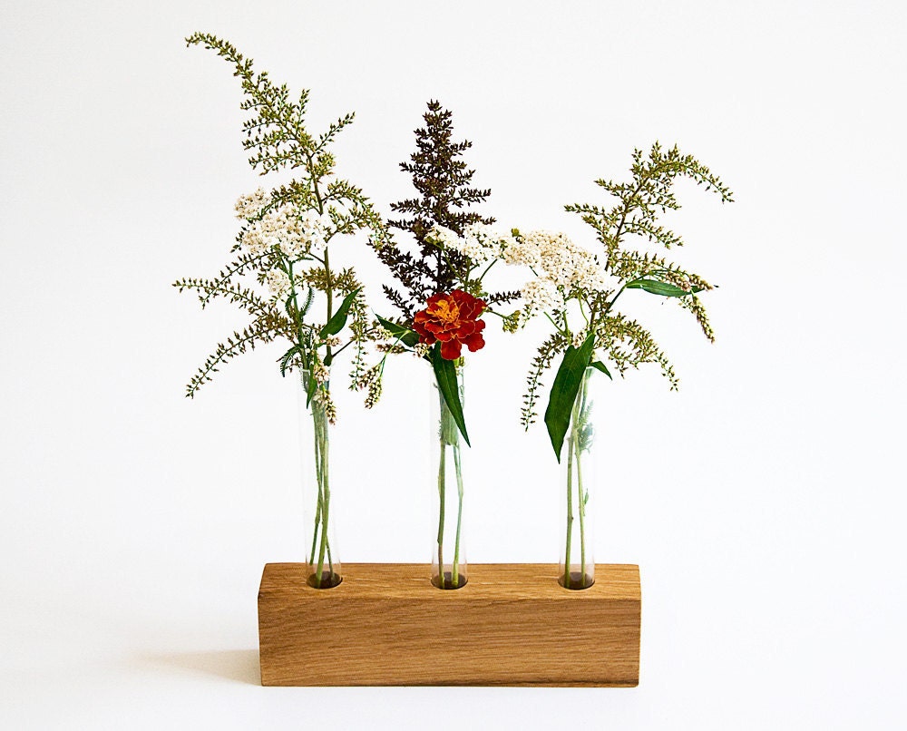 Wooden Bud Vase Flower Stand Flower Arrangement Wedding Centerpiece LITTLE VIOLET Limited Edition