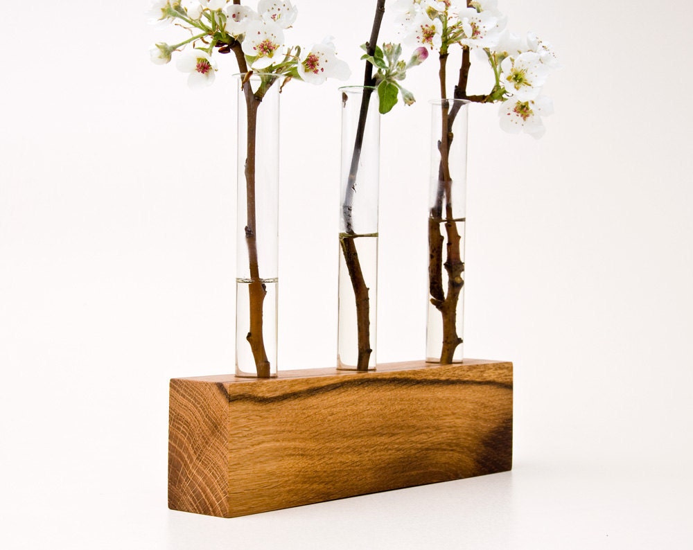 Wooden Bud Vase Flower Stand Flower Arrangement Wedding Centerpiece LITTLE VIOLET Limited Edition