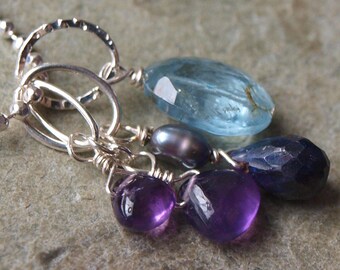 Sapphire and Pearl Charm Pendant