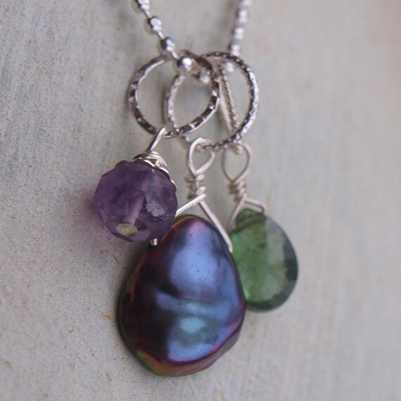 LAST CHANCE Oil Spill Keshi Pearl Charm Pendant