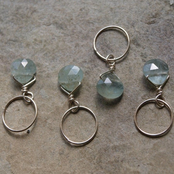 Aquamarine Faceted Briolette Charm Pendant- Create Your Own Charm Necklace