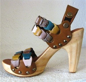 SALE Handmade Clog Shoe Lacey Link  Karen Kell Collection