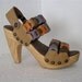 SALE Platform Clog Shoe Orange and Lilac Link by Karen Kell Collection