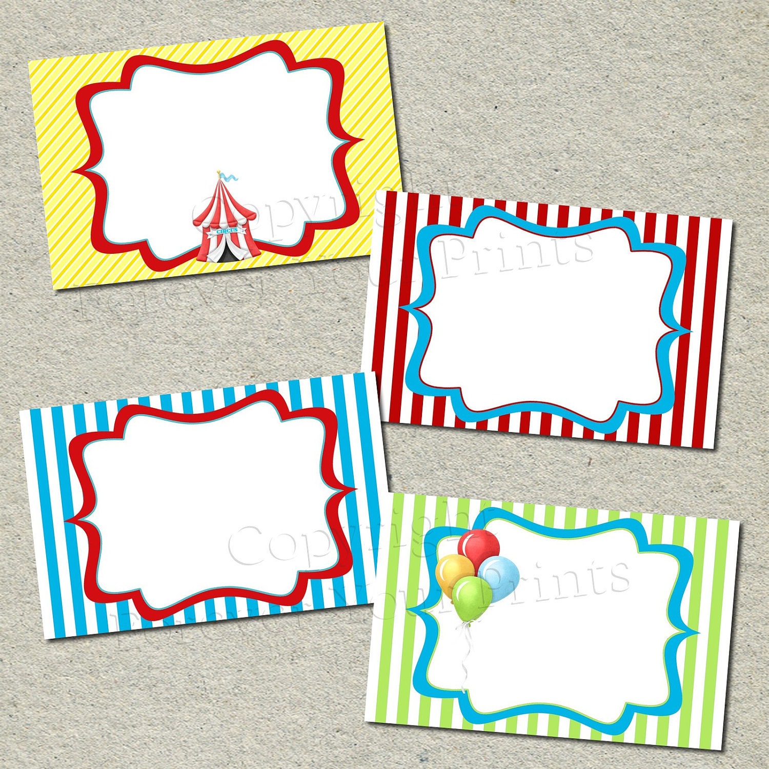 Carnival Buffet Table Labels - INSTANT DOWNLOAD Il_570xn