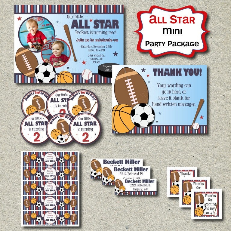 All Star Birthday Party Package - Printable Party Package Il_570xn