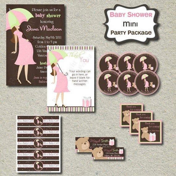 Baby Girl Shower Party Package - Printable Party Package Il_570xn