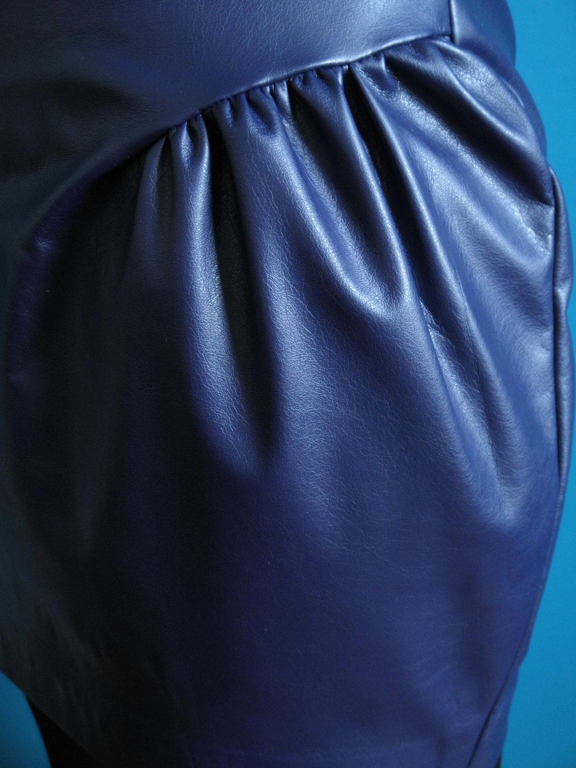 tulip skirt royal blue fake leather