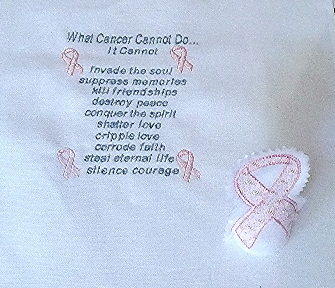 Breast cancer awareness prayer hanky and tea light