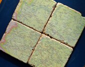 Arizona, old time Map Rustic Coasters with Coaster Holder
