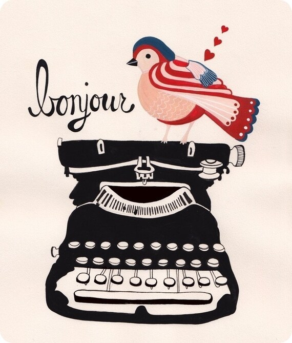 Bonjour Birdie Print